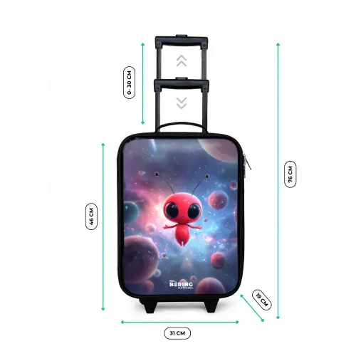 Rood Ruimtewezen in Kosmische Dans Kinderkoffer - Zwart klein -productfoto_formaten