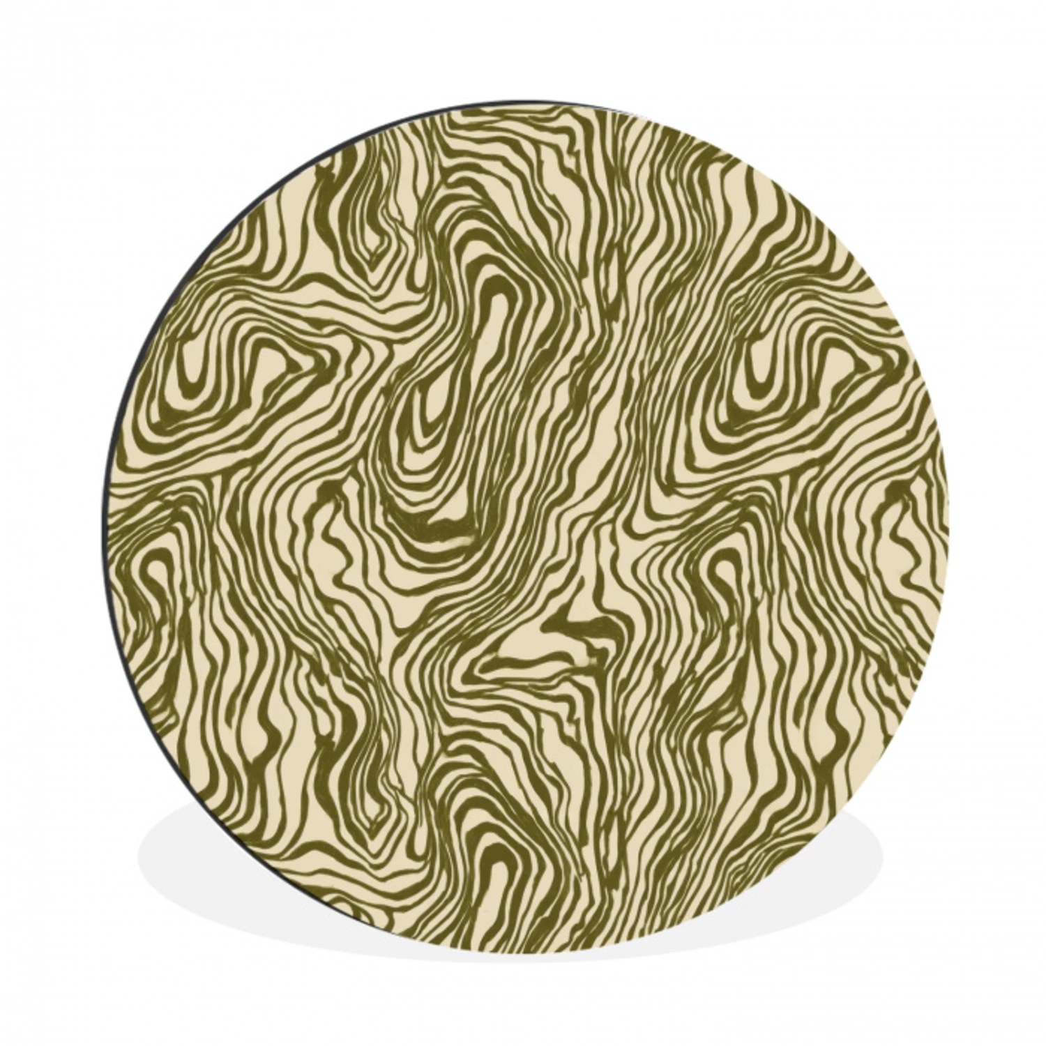 Abstract - Marmer - Groen Wandcirkel aluminium klein 190 -3d