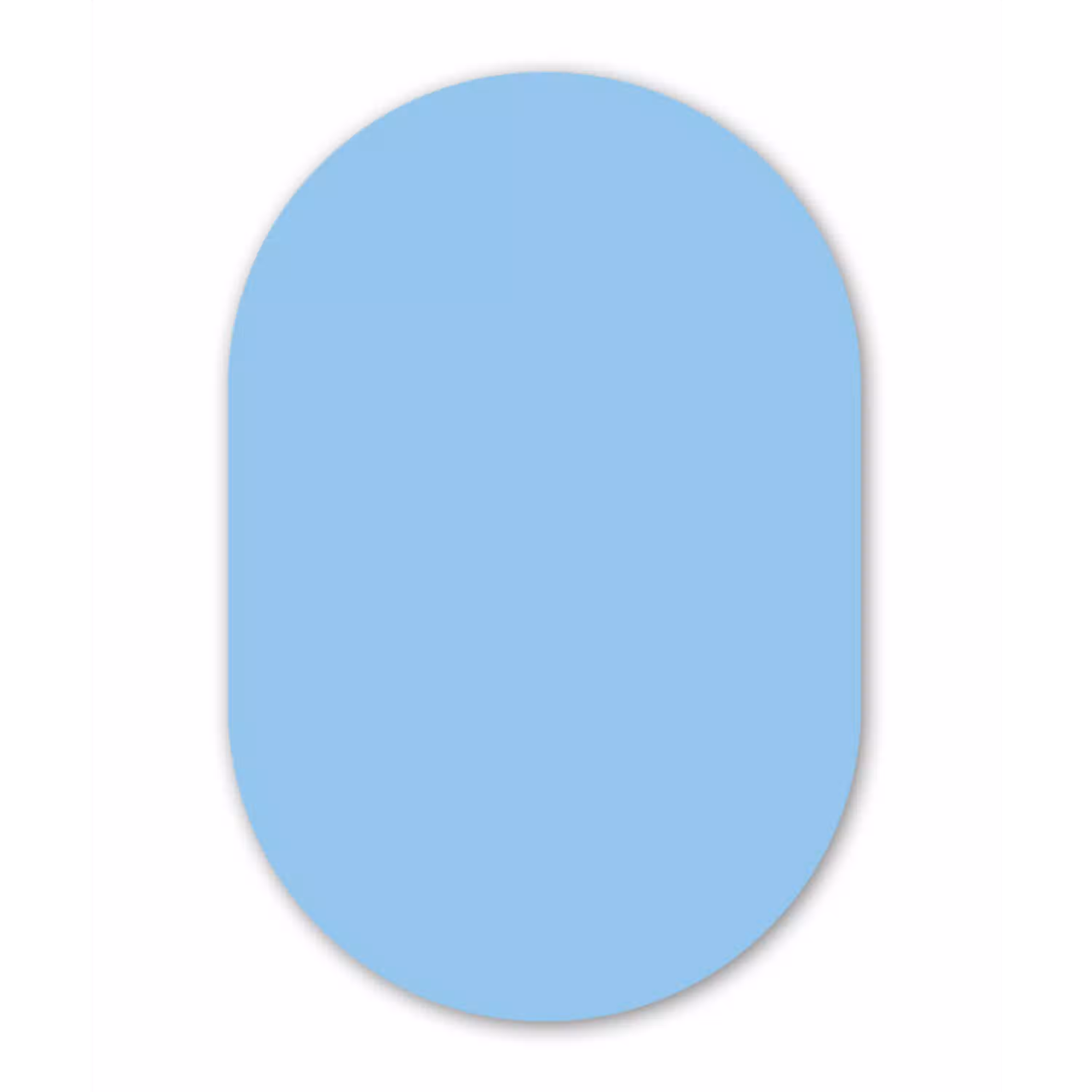 Baby - Blue - Blauw Wandcirkel Ovaal Forex klein 630 -3d