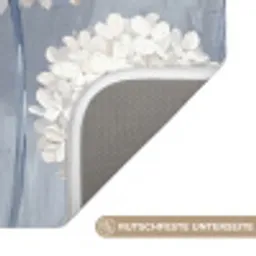 Bloemen - Illustratie - Blauw Badmat klein -USP_AntislipDE