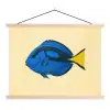 Blauw - Dory - Vis - Staartvin textielposter latten blank klein -3d
