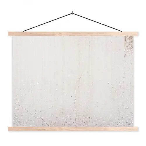 Beton - Muur - Wit textielposter latten blank klein -3d