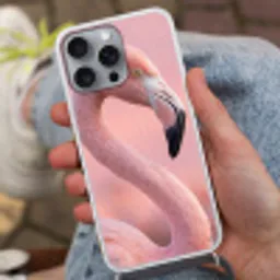 Flamingo - Portret - Roze Hoesje iPhone 16 Pro Max met koord klein -sfeer3