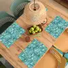 Palmbladeren - Sierlijk - Blauw - Groen Placemat vinyl groot 368 -zzsfeer5_Kitchenyeah-website