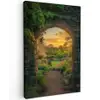Poort - Planten - Zonsondergang Tuinposter op houten frame 2 cm dik klein -3d