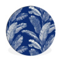 Blad - Palm - Blauw Wandcirkel aluminium klein 190 -3d