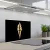 Ijs - Goud - Zwart - Eten keuken achterwand spatscherm klein -3d_schuin