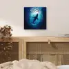 Walvis - Vissen - Donkerblauw aluminium wit klein -sfeer3
