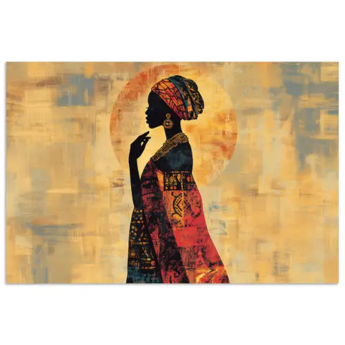 Vrouw - Silhouet - Patronen - Sierlijk poster papier klein -3d