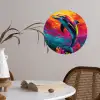 Dolfijn - Kleurrijk - Oceaan - Koraal Wandcirkel behangsticker klein -sfeer3