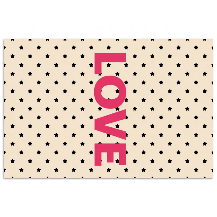 Love - Stippen - Roze poster papier klein -3d