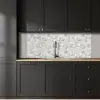 Wit - Penseelstreken - Reliëfeffect keuken achterwand 2 middel 871 -sfeer1