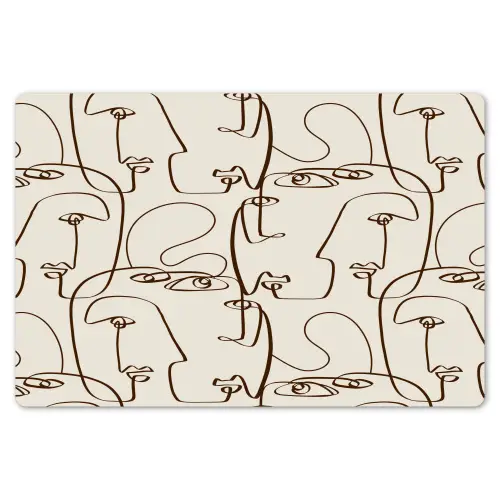 Beige - Gezicht - Lijnen - Bruin Placemat vinyl groot 368 -zzsfeer1_Kitchenyeah-website