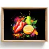 Paprika - Peer - Citroen - Graffiti - Verf - Abstract Dienblad Rechthoek middel -z3d_shopping