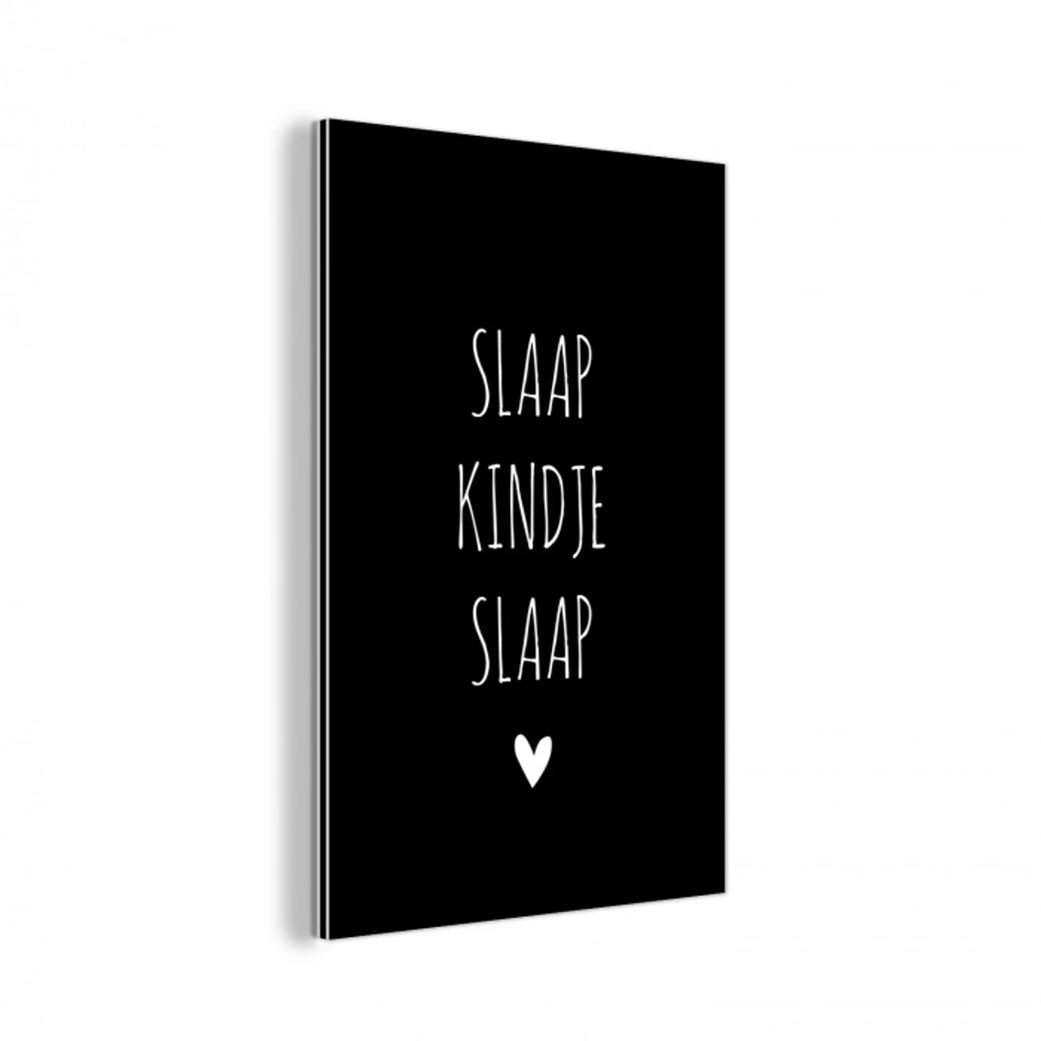 Quotes - Slaap kindje slaap - Spreuken aluminium wit klein -3d