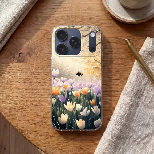 Viooltjes - bij - Zonlicht Telefoonhoesje iPhone 17 Pro klein -sfeer1