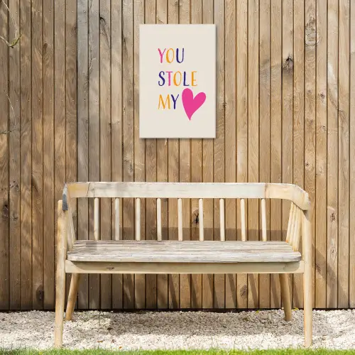 Hart - Valentijn - Tekst Tuinposter op houten frame 2 cm dik klein -sfeer4