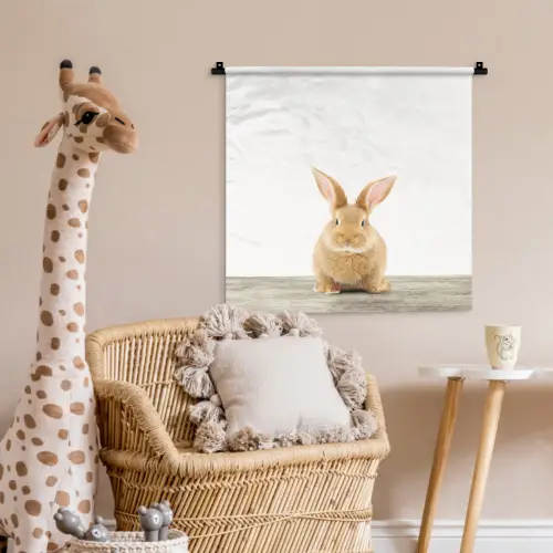 Konijn - Baby konijn - Dieren - Kind - Meisjes - Jongens Wandkleed katoen klein -wsfeer5_kind