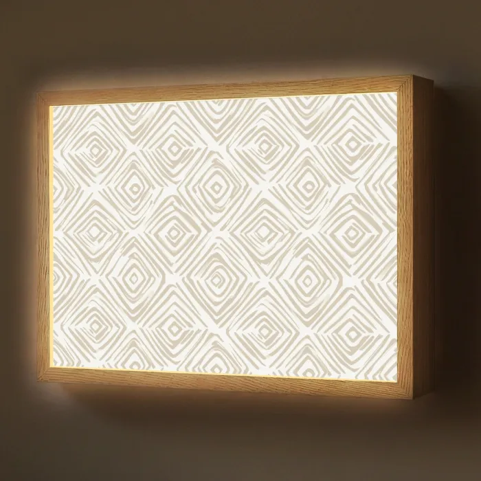 Abstract - Ruit - Beige Light Box met batterij (Wandlamp) middel 907 -z3d_website