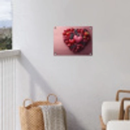 Fruit - Hartjes - Aardbeien - Frambozen - Bosbessen tuinposter los doek klein -sfeer8