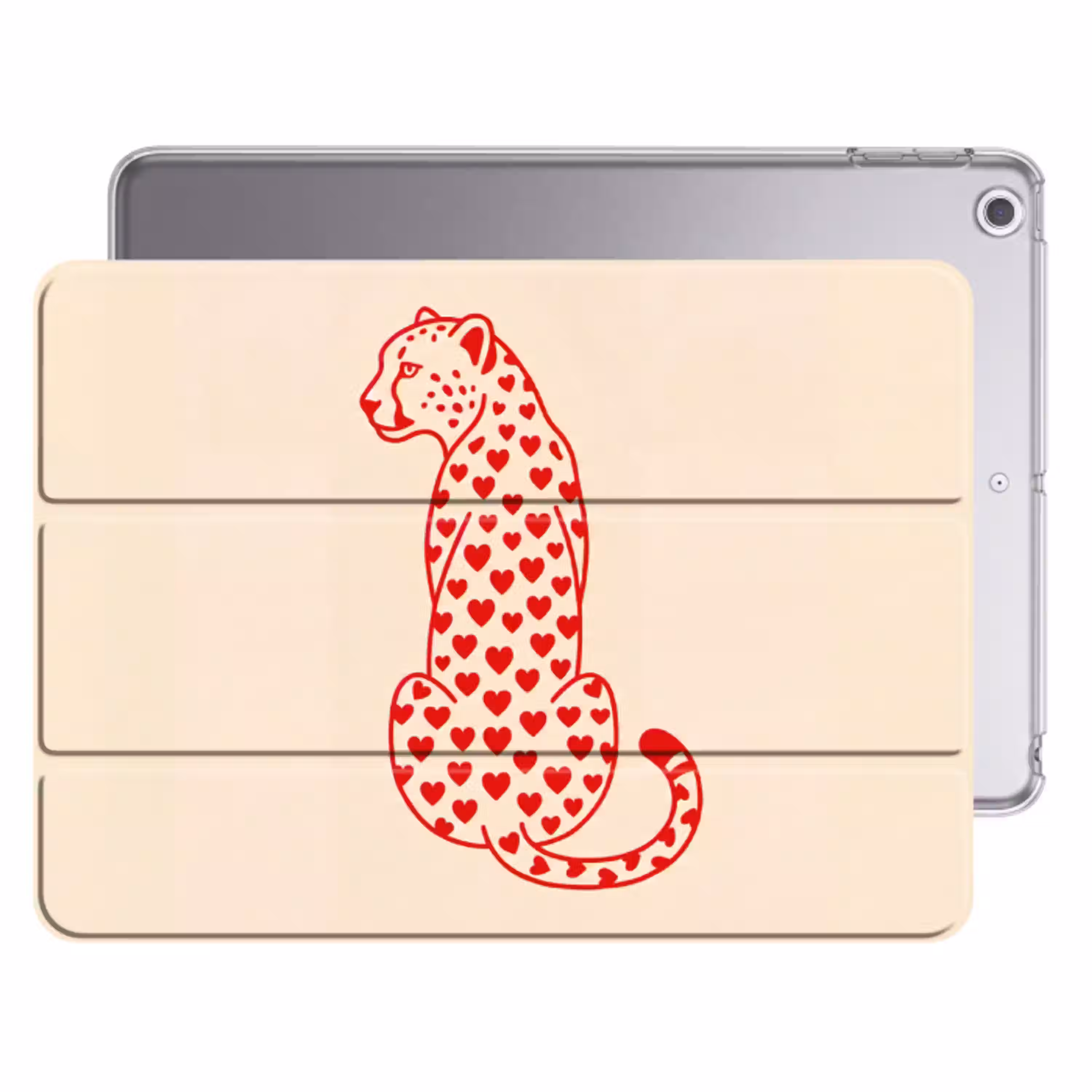 Kat - Harten - Dieren - Modern - Rood Apple iPad 2017 middel -threedimensional_3d_global