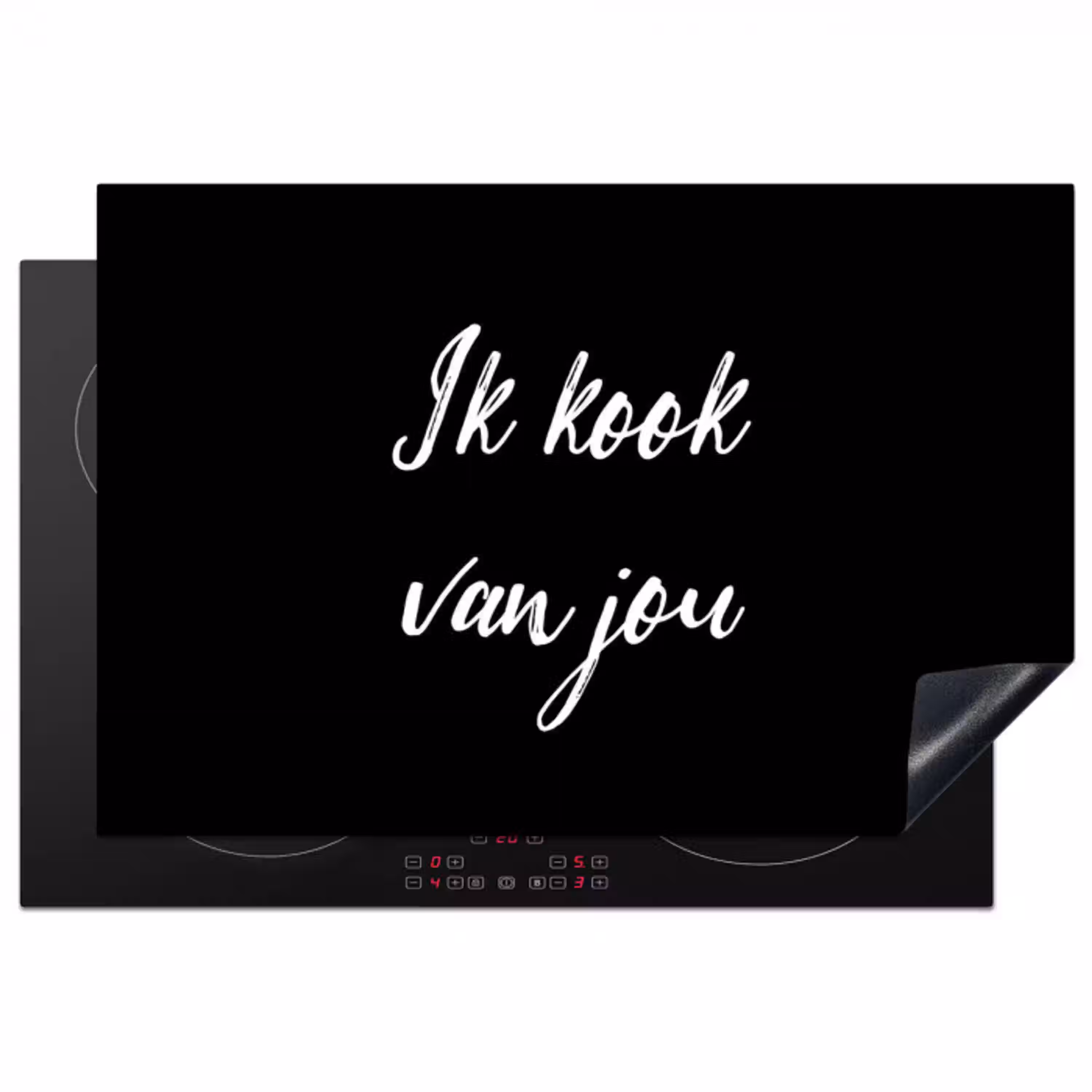 Quotes - Spreuken - Ik kook van jou - Liefde - Partner Inductie beschermer vinyl 3mm klein -3d