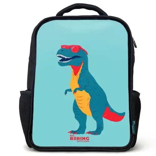 Coole T. rex met zonnebril Rugzak - Zwart middel -3d