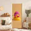 Badeend - Handdoek - Kleurrijk deurposter klein -sfeer2