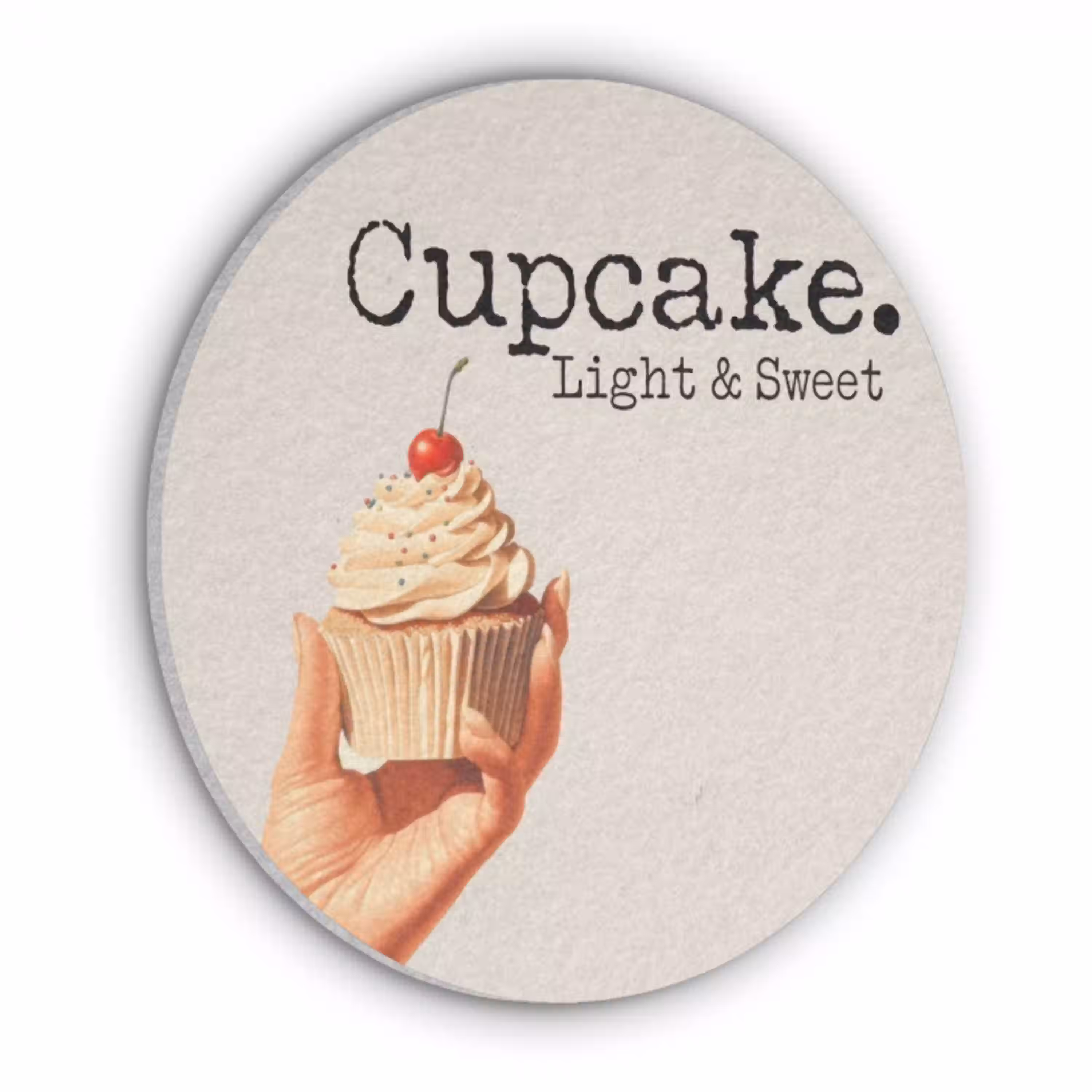 Cupcake - Zoet - Kers Akoestische PET Vilt - Rond klein -3d