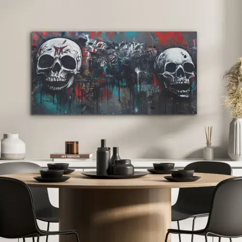 Schedels - Graffiti - Abstract PET vilt middel -sfeer1