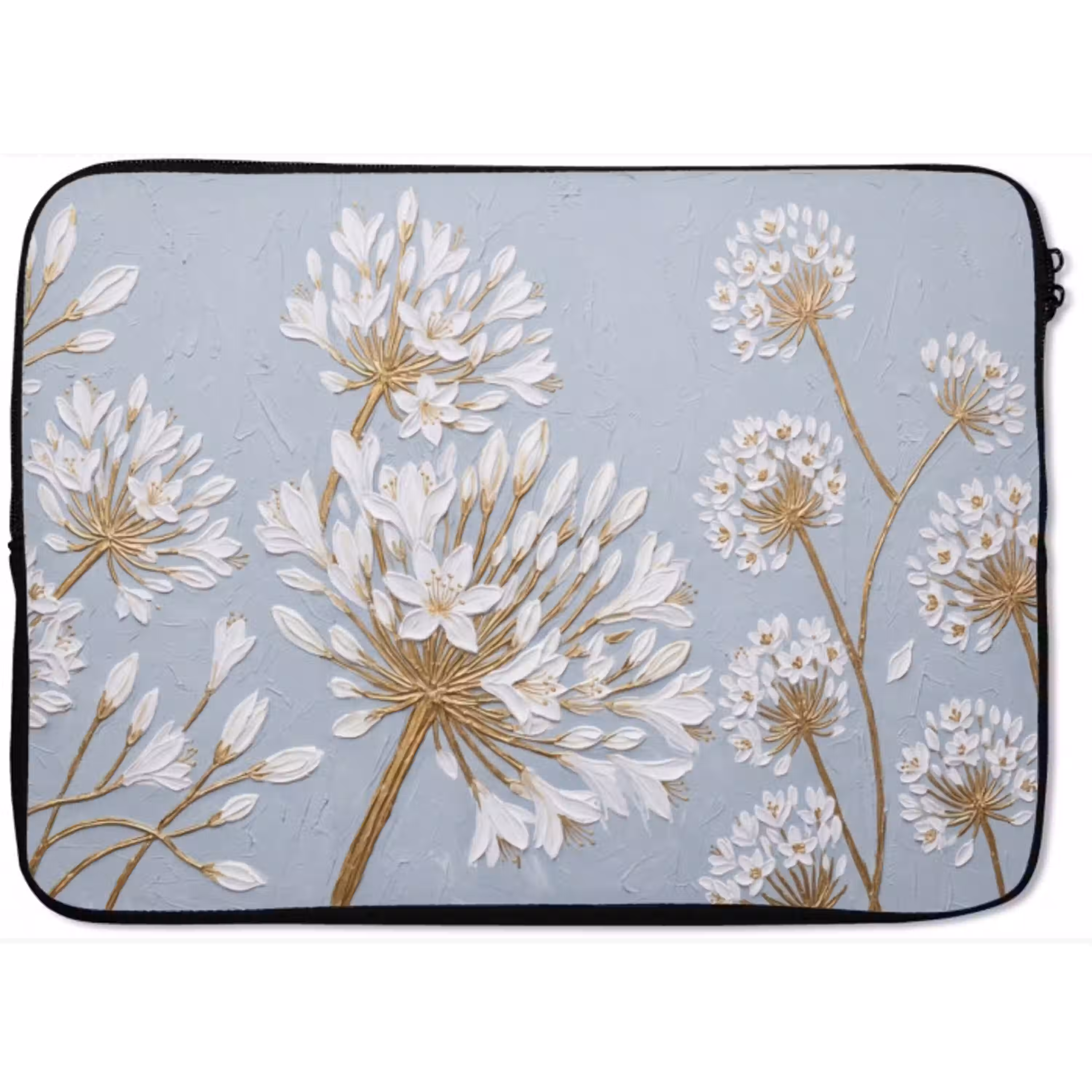 Illustratie - Bloemen - Blauw laptophoes neopreen klein -zkaufland3dotto