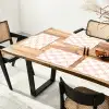 Koraalkleur - Vlechtmotief - Wit Placemat vinyl groot 368 -zzsfeer4_Kitchenyeah-website
