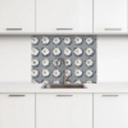 Borden - Bloemen - Blauw - Wit keuken achterwand 2 middel 865 -3d