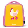 Kip - Rolschaatsen - Geel Kinderrugzak - Roze middel -3d
