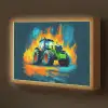 Abstract - Tractor - Groen Light Box met batterij (Wandlamp kind) middel -z3d_website