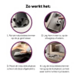 Patroon - Vacht - Zwart - Wit Inductie beschermer vinyl 3mm middel -zzzzzzz-cc-werking