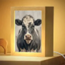 Koe - Portret - Dieren - Modern Light Box met kabel (Kinderlampje) klein -zzzz_3d_website