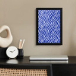 Zebra - Patroon - Kobalt - Blauw fotolijst zwart zonder passe partout klein 224 -sfeer1