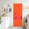 Oh la la - Oranje - Roze - Scheeflettertype deurposter klein -sfeer5