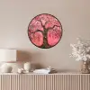 Boom - Levensboom - Roze - Goud Fotolijst rond zonder passe partout klein -sfeer3