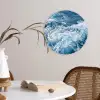 Golven - Oceaan - Blauw Wandcirkel kunststof plaat 5mm dik klein -sfeer4