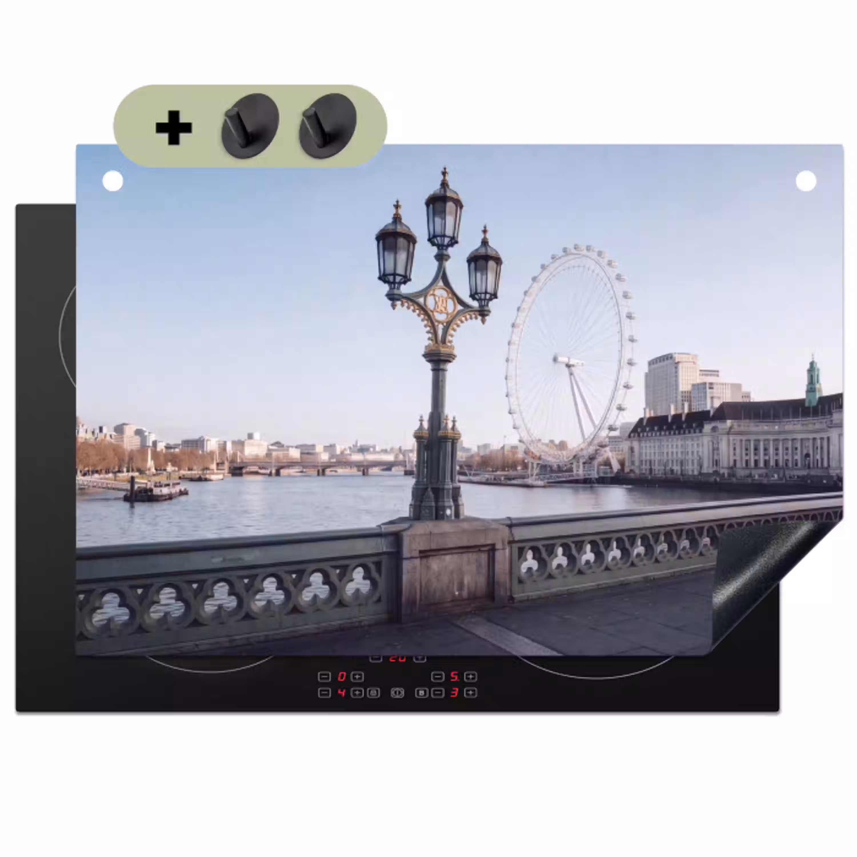 Reuzenrad - Londen - Stad - Architectuur - Brug Inductie beschemer met haakjes klein -3d