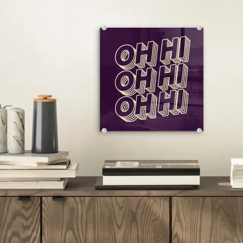 Oh hi - Paars - 3D plexiglas 5mm klein -sfeer1