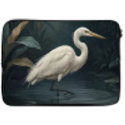 Reiger - Water - Natuur - Modern - Wit laptophoes neopreen klein -zkaufland3dotto