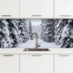 Bos - Winter - Sneeuw - Pad - Natuur keuken achterwand 2 middel -3d