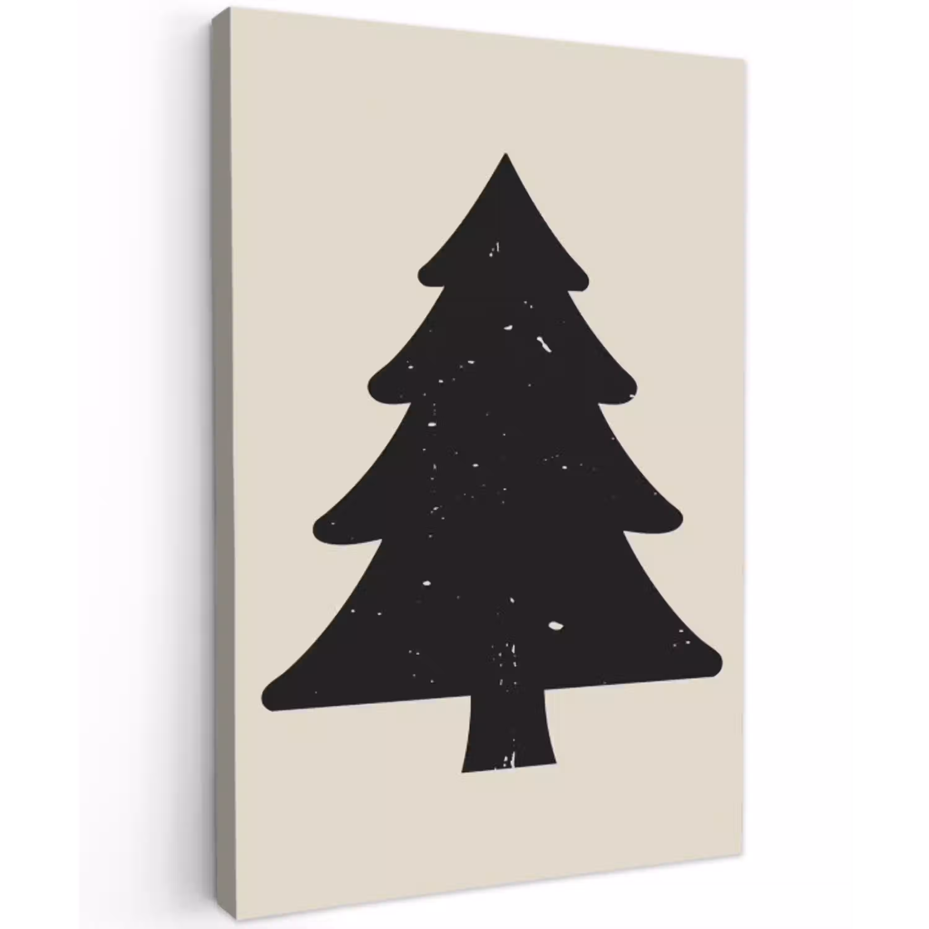 Kerstboom - Zwarte kerstboom - Boom - Japandi Tuinposter op houten frame 2 cm dik klein -3d
