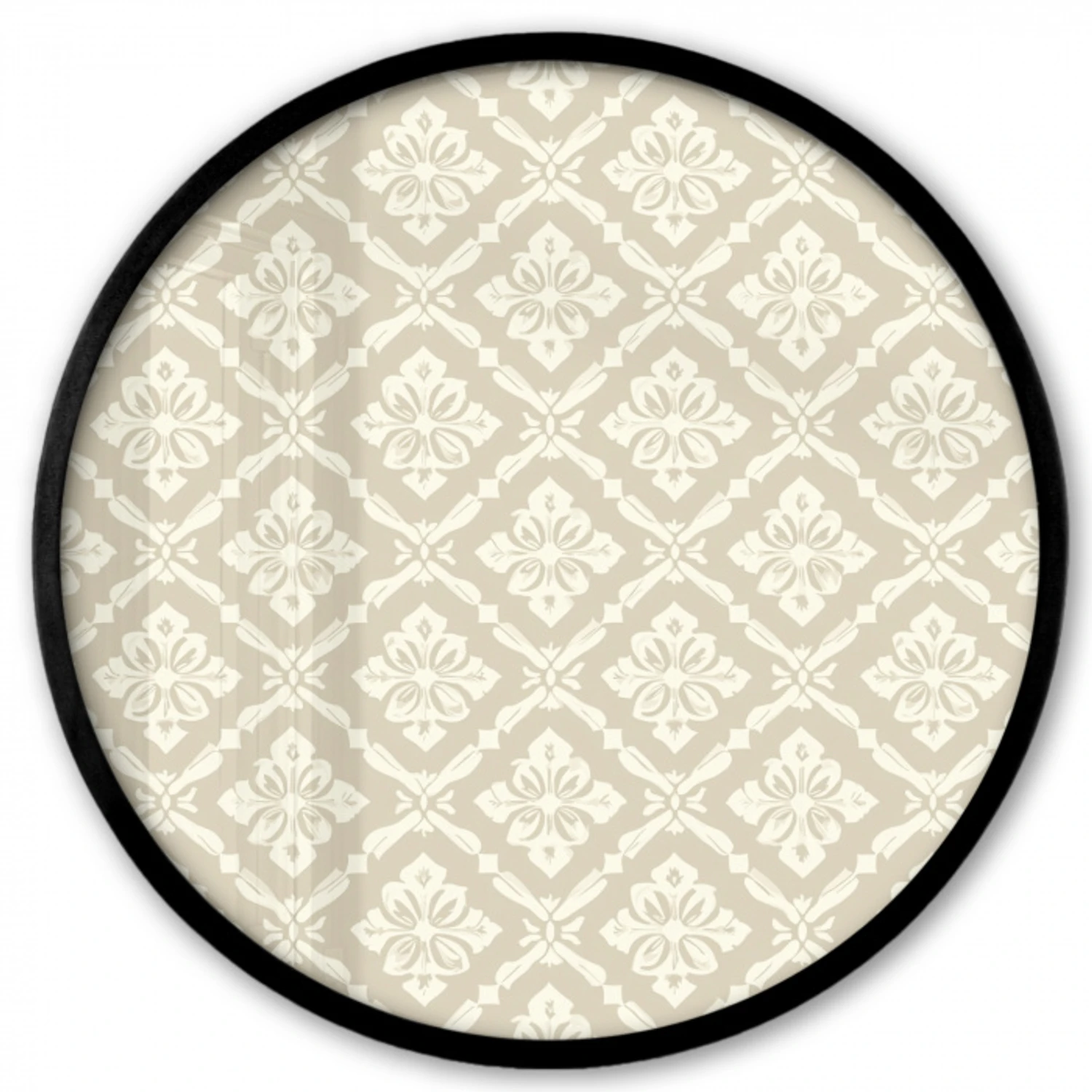 Floraal - Ornament - Beige Fotolijst rond zonder passe partout klein 856 -3d