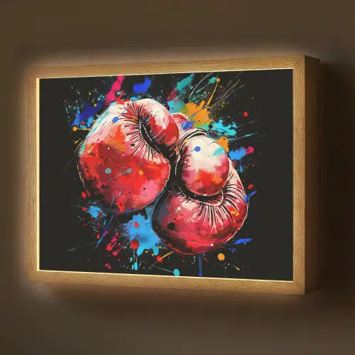 Graffiti - Sport - Boksen - Bokshandschoenen Light Box met batterij (Wandlamp) middel -z3d_website