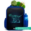 Digitale T-Rex in blauw lichtveld Kinderrugzak - Blauw middel -inhoud_NL