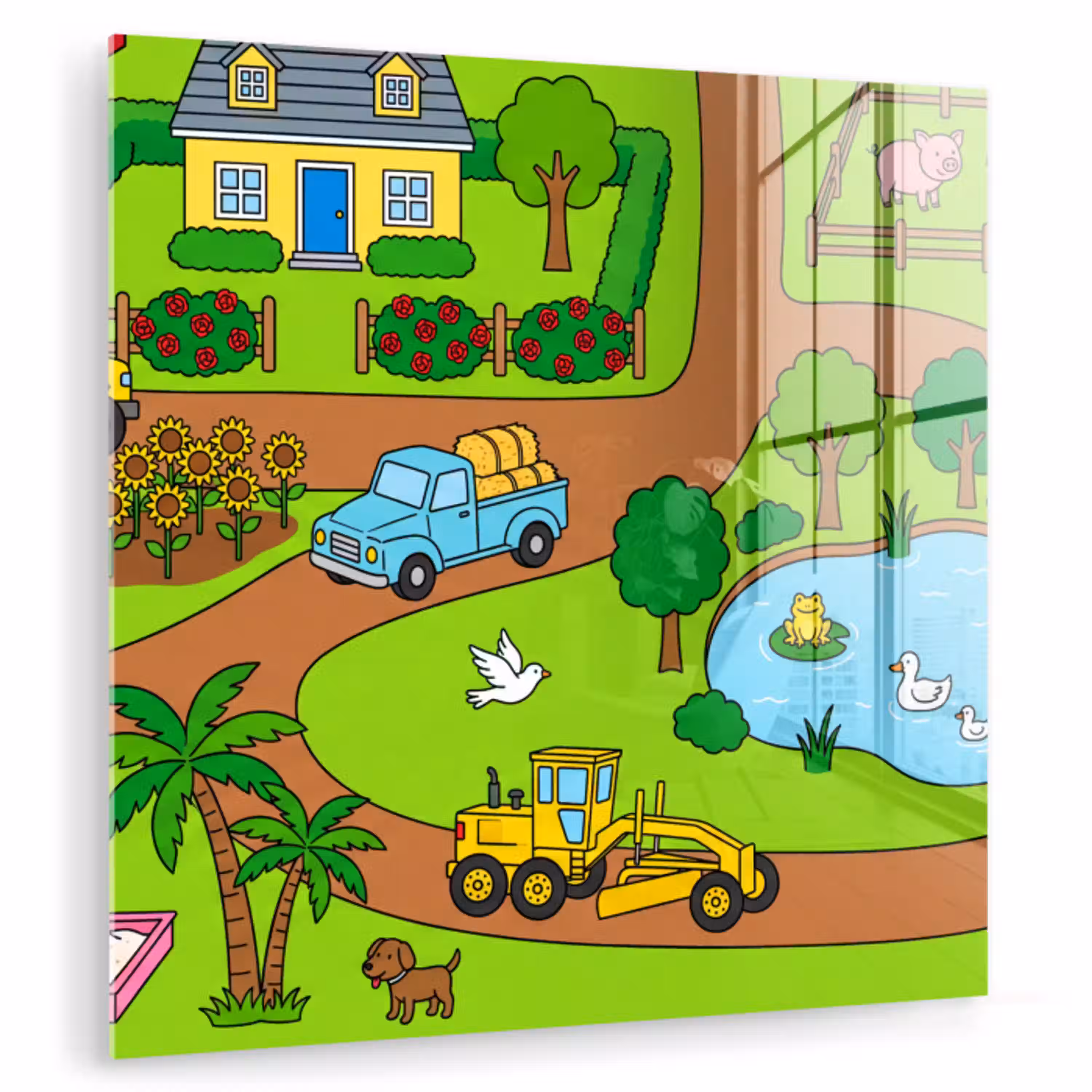 Platteland - Dieren - Cartoon plexiglas 5mm klein -zzzproduct_nieuw